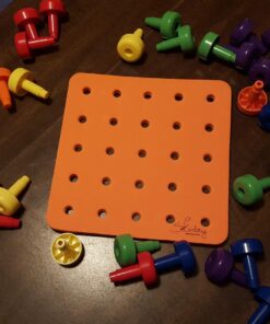 Skoolzy Montessori Sensory Pegboard 33 Piece Set - Develop Sensory Play Occupational Therapy STEM Learning Educational Toys for Kids 2+ - Includes Foam Board, Lacing String, Dice, Storage Bag, eBook Peg Set with Foam Board 34 71XwKCHMuL