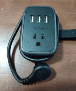 NTONPOWER Travel Power Strip with USB Ports, Portable Small Power Strip with 3FT Wrapped Flat Plug Extension Cord, 2 Outlets 3 USB Ports, Non Surge Protector for Cruise Ship Hotel Black 2 Outlets 3 USB-A 1 Pack 74 71XwYs8f9NL