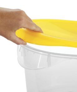 Rubbermaid Commercial Products Plastic Round Food Storage Container for Kitchen/Food Prep/Storing, 4 Quart, Clear, Container Only (FG572124CLR) (Lid not included) 4 Qt. 8 71Xwd U3 zL 2
