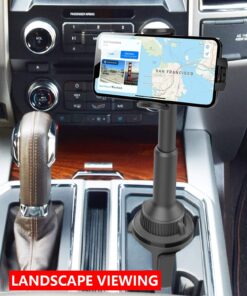 APPS2Car Solid Cup Holder Phone Mount for Car Truck with Quick Extension Long Arm Fast Swivel Adjustable Height 360 Rotatable Low Profile Universal Mobile Mount Compatible with All Cell Phone iPhone Black 25 71XxB05SzEL
