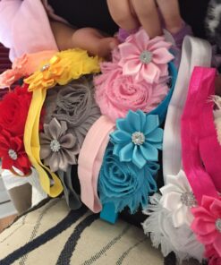 QandSweet Baby Girl Headbands with Polygonal Flower Inlay Rhinestone for Photography (10 Pack) 10Pack 3.5x2.3 35 71XxU7heZxL