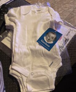 Gerber baby-girls 5-pack Solid Onesies Bodysuits Newborn White 35 71Xxv4qixtL