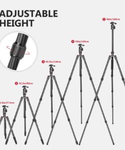 Neewer Carbon Fiber 66 inches/168 centimeters Camera Tripod Monopod with 360 Degree Ball Head,1/4 inch Quick Shoe Plate,Bag for DSLR Camera,Video Camcorder,Load up to 26.5 pounds/12 kilograms 86 71XxvnjJKnL