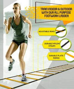 Trained Agility Ladder 20ft, 2 Agility Drills eBook & Carry Case Yellow 16 71XyC6hBwDL