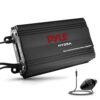 Pyle Hydra Marine Amplifier - Upgraded Elite Series 800 Watt 4 Channel Micro Amplifier - Waterproof, GAIN Level Controls, RCA Stereo Input, 3.5mm Jack, MP3 & Volume Control (PLMRMP3B) Standard Packaging 24 71XyH13mt7L