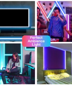 Alternative view of TJOY LED Strip Lights with 44 Key Remote Control 50ft, Multi-Color RGB LED Lights, Color Changing LED Light Strip for Bedroom, LED Strip Lighting for Room Decor Aesthetic, TV, DIY