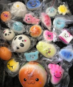 Huastyle 20pcs Squishies Toys Random Jumbo Medium Mini Slow Rising Kawaii Squishy Cake/Panda/Bread/Buns Phone Straps for Kids Stocking Stuffers Treasure Box Prizes Classroom 58 71Y ZWpk6dL