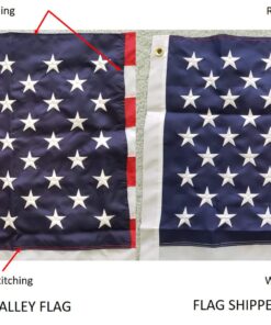 American Flag 3x5 Outdoor by Grace Alley, Embroidered Stars, Sewn Stripes, Heavy Duty, Hand Made and Fade Resistant - Long Lasting Nylon & Brass Grommets for Commercial Grade Durability, 100% Made in USA 41 71Y0BqKWlnL