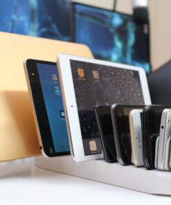 Alxum iPad Charging Station for Multiple Devices, 96W 10 Port Cell Phone Charging Station Organizer,USB Fast Charger Dock Compatible w iPad/iPhone/Android/Kindle/Fire/Kindle Tablet, UL Certified,White 85 71Y0IpJn4IL