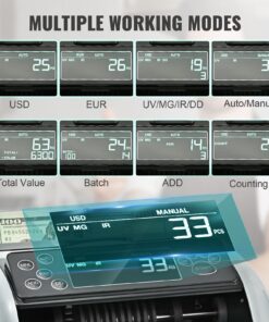 VEVOR Money Counter Machine, Bill Counter with UV/MG/IR/DD/DBL/HLF/CHN Counterfeit Detection, Counting/Value Count/Add/Batch Modes, USD/EUR Money Counting Machine with LCD Display for Small Business 23 71Y0Lcl csL
