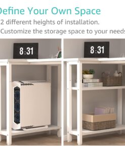 Lufeiya White L Shaped Computer Desk with Power Outlet Shelves, 40 Inch Small Corner Desk for Small Space Home Office, L-Shaped Desk PC Desks, White 39.4" 30 71Y0UGNK9oL