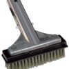 Poolmaster 20178 Aluminum-Back Swimming Pool Wall Brush with Stainless Steel Bristles, 5-Inch, Silver Steel Brush