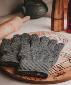 GRILL ARMOR GLOVES – Oven Gloves 932°F Extreme Heat & Cut Resistant Oven Mitts with Fingers for BBQ, Cooking, Grilling, Baking – Accessory for Smoker, Cast Iron, Fire Pit, Camping, Fireplace and More One Size Fits Most Gray 19 71Y1jo5g5pS 1
