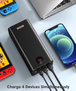 ROMOSS Power Bank 60000mAh High-Capacity Portable Charger, Power Station, 22.5W Fast Charging, PD 3.0, USB C, 4 Outputs & 3 Inputs with LCD Display for iPhone, Android Travel and Outdoors Black 37 71Y31foRIS
