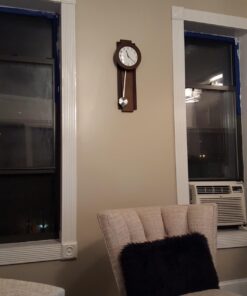 Bulova C3383 Avent Pendulum Deco Wall Clock, 18", Walnut/Mahogany 18 71Y4A2n QyL