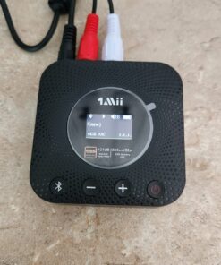 1Mii B06HD+ Hi-Res Bluetooth 5.1 Music Receiver for Home Stereo w/LDAC, Hi-Fi Bluetooth Adapter w/Audiophile DAC aptX HD Volume Control OLED Display, Wireless Audio Adapter for AV Receiver/Amplifier Black 43 71Y4GUxKraL
