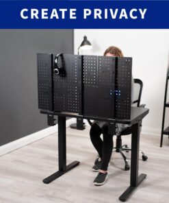 VIVO Steel Clamp-on Desk Pegboard, 24 x 20 inch Privacy Panel, Magnetic Peg Board, Office Accessory Organizer, Above or Below Desk Placement, Black, PP-DK24B 24" 23 71Y4HUyYgnL