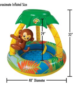 Poolmaster Learn-to-Swim Go Bananas Monkey Inflatable Kiddie Pool With Canopy 10 71Y4YMwZ24L