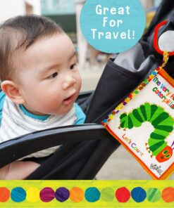 Let's Count Soft Book - World of Eric Carle the Very Hungry Caterpillar Baby on the Go Clip Teething Crinkle Soft Sensory Book for Babies, 5.25x5.25 Inch 27 71Y4fBKKm7L