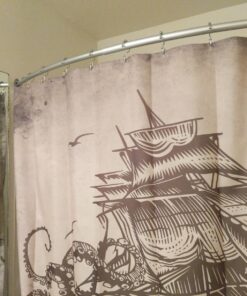 Curved Shower Rod Silver Aluminum Adjustable 37 - 66 inches Hardware Included 6 71Y5DGh3SSL