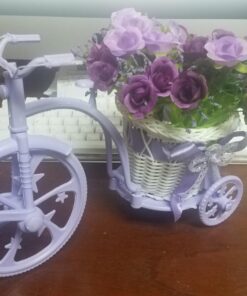 Louis Garden Nostalgic Bicycle Artificial Flower Decor Plant Stand (Purple) Purple 32 71Y7BOk yeL