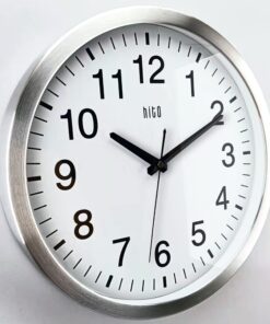 Alternative view of HITO 14" Silent Wall Clock Battery Operated Non Ticking Sweep Movement Glass Cover Silver Aluminum Frame, for Kitchen, Bedroom, Home Office, Living Room Decor 14 Inch