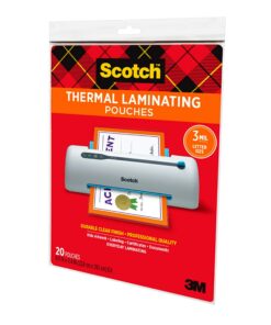 Scotch Thermal Laminating Pouches, 8.9 x 11.4-Inches, 3 mil thick, 20-Pack (TP3854-20),Clear Clear 23 71YBkQXyEiL
