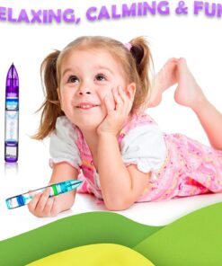 YUE ACTION Liquid Motion Timer Pen 2 Pack/Multi Colored Fidget Pen for Office Desk Toys, Novelty Gifts/ Toys (Blue+Purple Set) Blue+Purple Set 12 71YBswuNSQL