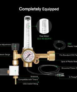 VIVOSUN Hydroponics CO2 Regulator Emitter System with Solenoid Valve Flowmeter for Grow Room Grow Tent Garden House Aquarium 28 71YC52DQhwL