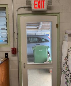 Sunco Lighted Exit Signs for Business with Battery Backup, Emergency LED Exit Light Combo, 120-277V Double Sided with Two LED Flood Lights, Fire Resistant UL 94V-0, Commercial Grade 6 Pack 18 71YD4nAzJGL