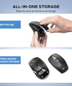iClever Wireless Bluetooth Mouse, Dual Mode(Bluetooth+USB), Rechargeable Mouse, Multi-Devices Mouse for Small Sized Hands with 4 Adjustable DPI, Silent Clicks for Laptop, iPad, MacBook, Tablet, PC 15 71YD5f7JDGL
