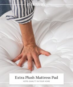 ExceptionalSheets Pillow Top Mattress Pad - Found in Marriott Hotels with Fitted Skirt and 18" Deep Pockets - Supportive Pillowtop Mattress Pad Cover with Cluster Fiber - King Size 19 71YD9v3PVtL 3