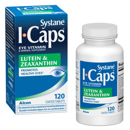 Systane ICaps Eye Vitamin & Mineral Supplement, Lutein & Zeaxanthin Formula, 120 Coated Tablets