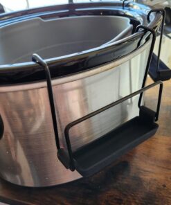 Slow Cooker Lid Holder for Cooking, Hand Free Pot Lid Organizer Fits Most Slow Cookers, Stainless Steel Pot Lid Rack with Silicone Sink Keeps Countertop No Mess (Black, 2 Pack) Black 59 71YDtXzIwoL