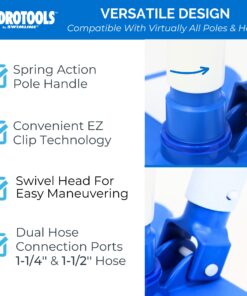 SWIMLINE HYDROTOOLS Manual Pool Vacuum Head Attachment For Inground & Above Ground Pools |Weighted Swimming Pool Vac Head Butterfly Shape W/ Bristles| Swivel Hose 1-1/4 or 1-1/2’’|Clean Debris 8130 11 71YESIMdsdL