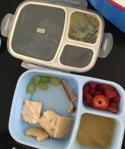 Leakproof, 3 Compartment, Bento Lunch Box, Airtight Food Storage Container (1 Pc) - Blue 43 71YEephoQnL