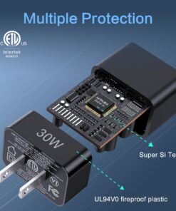 2 Pack USB C Wall Charger,NITASA 30W 2 Port PD Fast Charger Adapter for iPhone 15/15 Pro/14 Pro Max/13/12/iPad SE, Super Fast Charger Block(25W PPS) Type C for Samsung S23/S22,Pixel 6 7/8 Pro Black+Black 2 PACK 11 71YEnXMpAwL