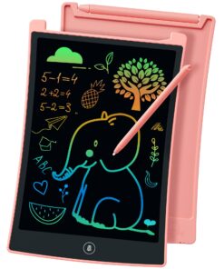 KOKODI LCD Writing Tablet, 10 Inch Colorful Toddler Doodle Board Drawing Tablet, Erasable Reusable Drawing Pads, Educational and Learning Toy for 3-6 Years Old Boy and Girls(Yellow&10 inch Pink) 14 71YFHROYDdL