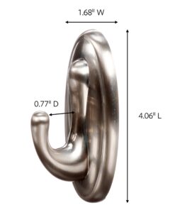 Alternative view of Command Large Traditional Plastic Hook, Brushed Nickel, 1-Hook, 2-Strips, Organize Damage-Free