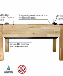CedarCraft Self-Watering Elevated Cedar Planter (23" X 49" X 30") - Grow Fresh Vegetables, Herb Gardens, Flowers & Succulents. Raised Garden Bed for a Deck, Patio or Yard Gardening. No Tools Required. 23x49x30" 17 71YGoOS6MBL
