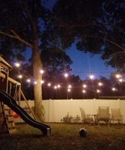 Feit Electric 72041 30 Foot Heavy-Duty Weather Resistant Decorative Indoor and Outdoor 10 Sockets Incandescent String Lights, 30', 11W, Dimmable,Black 30 ft (Pack of 1) 31 71YH7nTPkGL