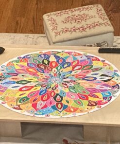 Bgraamiens Puzzle-Blooming Color-1000 Pieces Gradient Puzzle Color Challenge Blue Board Round Jigsaw Puzzles 58 71YHF3zBWwL