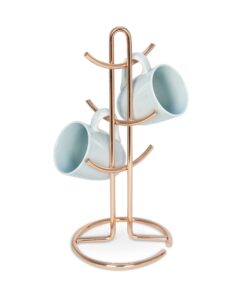 Spectrum Diversified Euro 6 Holder, Countertop Mug Tree, Mugs & Tea Cup Storage Rack, Coffee Counter Bar Accessory & Kitchen Organizer, 1 Count (Pack of 1), Copper 1 Count (Pack of 1) 19 71YIIFwhuDL