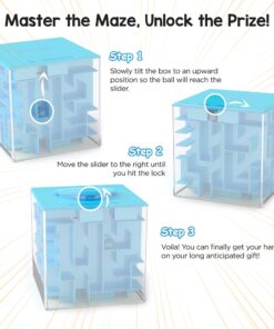 Money Gift Box Puzzle - Most Fun & Annoying Mystery Box for Adults, Money Box for Cash Gift Pull for Kids, Money Maze Puzzle Box for Adults Cash Gift for Kids with Well-Crafted Package Money Maze Box Blue 25 71YJ7YIjlJL
