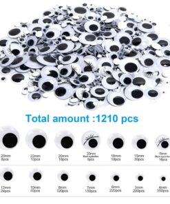 1210pcs Googly Wiggle Eyes Self Adhesive, for Craft Sticker Multi Sizes 4mm to 25mm for DIY by ZZYI 1210pcs 14 71YJQgYt8gL