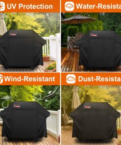 Kingkong Gas Grill Cover 7553 | 7107 Cover for Weber Genesis E and S Series Gas Grills Includes Grill Brush, Tongs and Thermometer 31 71YJUfJmChL