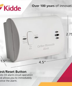 Kidde Carbon Monoxide Detector, Battery Powered CO Alarm with LEDs, Test-Reset Button, Low Battery Indicator, Portable, 6 Pack 9 71YJbe2NKL