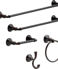 Delta 76446-RB Ashlyn Wall Mount Round Closed Towel Ring Bath Hardware Accessory in Spotshield Venetian Bronze 12 71YJxKSfOPL