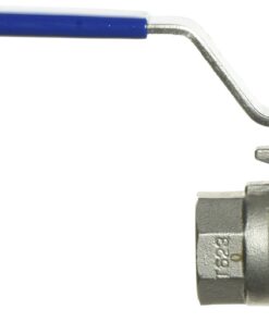 Duda Energy 2PCBV-WOG200-F050 Full Port Ball Valve, 1/2" NPT, 2 Piece, 304 Stainless Steel with Blue Vinyl Handle, 5" .5" 2 Piece | Standard 4 71YKU0bbgNL