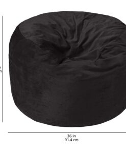 Alternative view of Amazon Basics Memory Foam Filled Bean Bag Chair with Microfiber Cover, 3 ft, Black, Solid